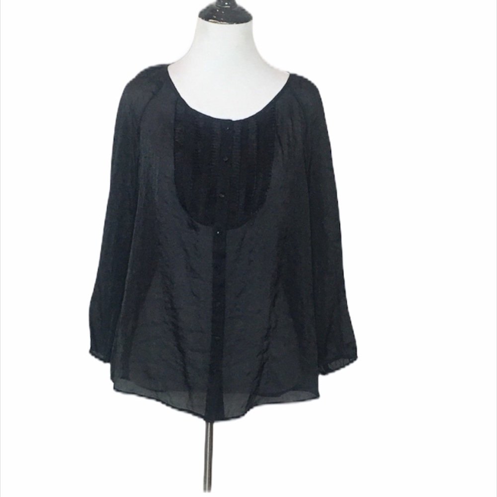 The Limited black Shimmer Sheer Black blouse Size Small